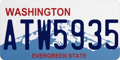 WA license plate ATW5935