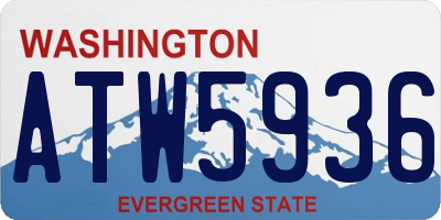 WA license plate ATW5936