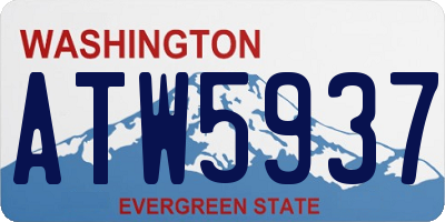 WA license plate ATW5937