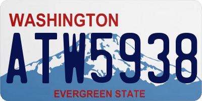 WA license plate ATW5938
