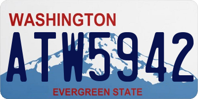 WA license plate ATW5942