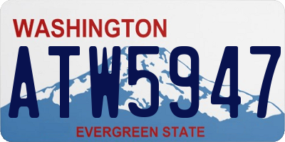 WA license plate ATW5947