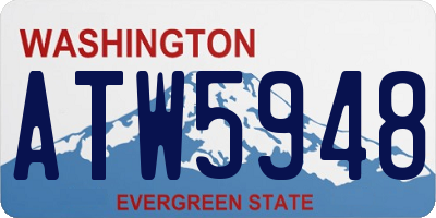 WA license plate ATW5948