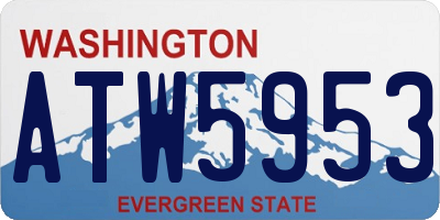 WA license plate ATW5953