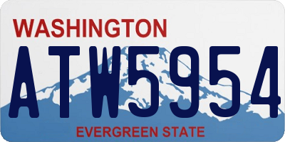 WA license plate ATW5954