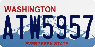 WA license plate ATW5957