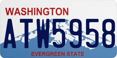 WA license plate ATW5958