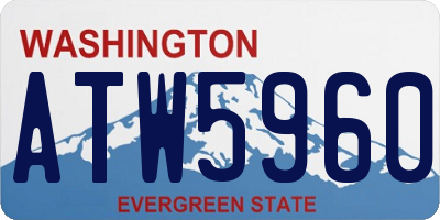 WA license plate ATW5960