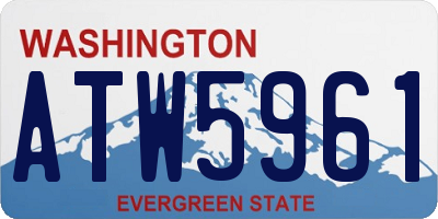 WA license plate ATW5961