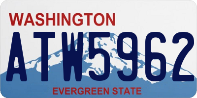 WA license plate ATW5962