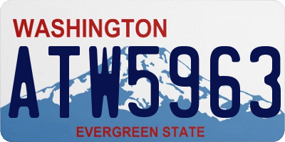 WA license plate ATW5963