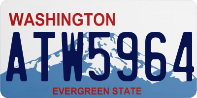 WA license plate ATW5964