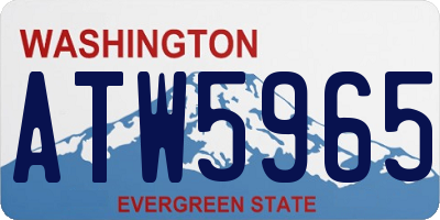 WA license plate ATW5965