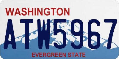 WA license plate ATW5967