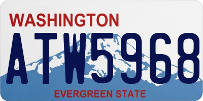 WA license plate ATW5968