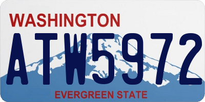 WA license plate ATW5972