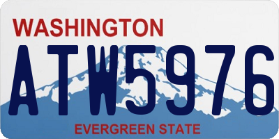 WA license plate ATW5976