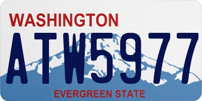 WA license plate ATW5977