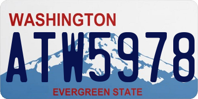 WA license plate ATW5978