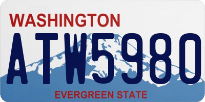 WA license plate ATW5980
