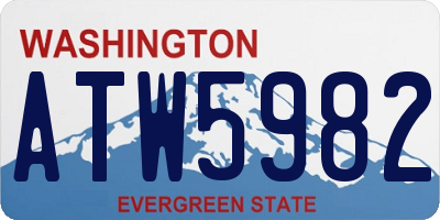 WA license plate ATW5982
