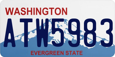 WA license plate ATW5983