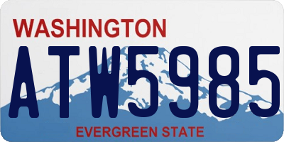 WA license plate ATW5985