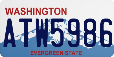 WA license plate ATW5986