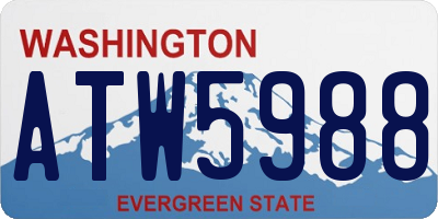 WA license plate ATW5988