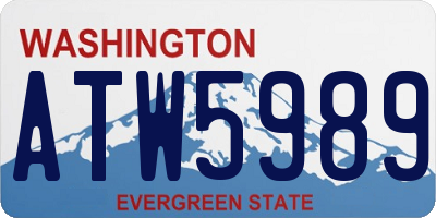 WA license plate ATW5989