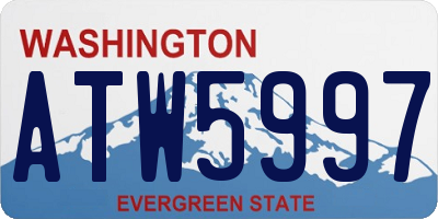 WA license plate ATW5997
