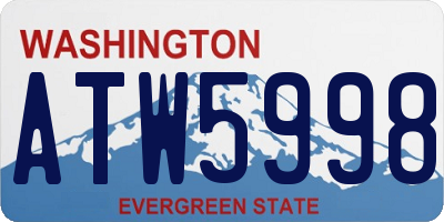 WA license plate ATW5998