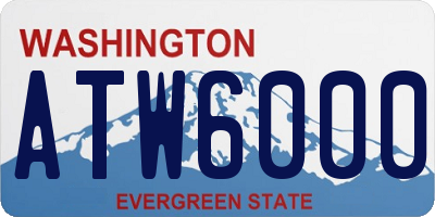 WA license plate ATW6000