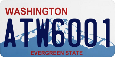 WA license plate ATW6001