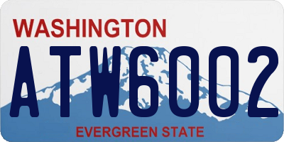 WA license plate ATW6002