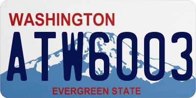 WA license plate ATW6003