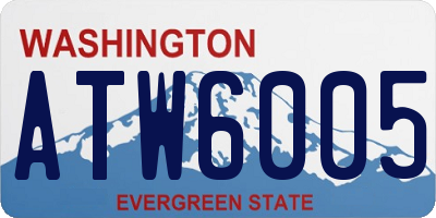 WA license plate ATW6005
