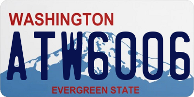 WA license plate ATW6006