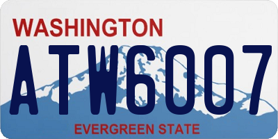 WA license plate ATW6007
