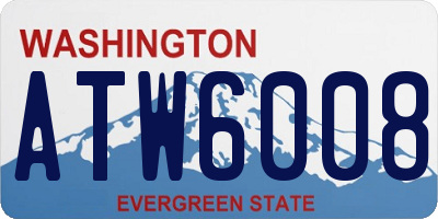 WA license plate ATW6008