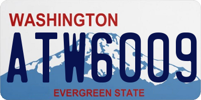 WA license plate ATW6009