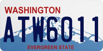 WA license plate ATW6011