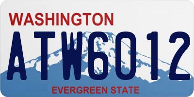 WA license plate ATW6012