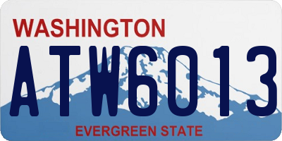 WA license plate ATW6013