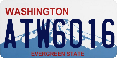 WA license plate ATW6016