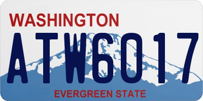 WA license plate ATW6017