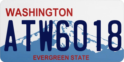 WA license plate ATW6018