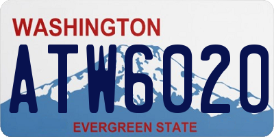 WA license plate ATW6020