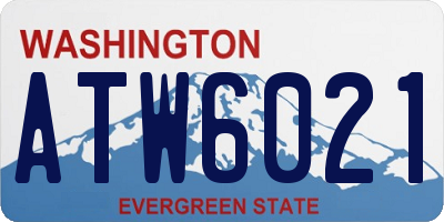 WA license plate ATW6021