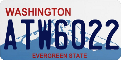 WA license plate ATW6022